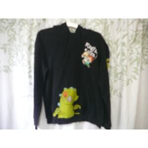 Nickelodeon Rugrats Reptar T-Rex Black Hoodie sz L